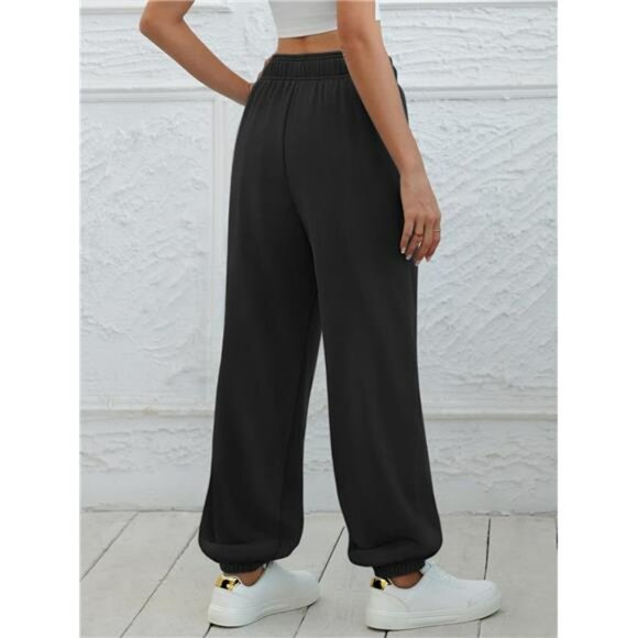 Womens High Waisted Sweatpants Baggy Joggers Lounge Workout Pants with Pockets - Picture 5 of 8